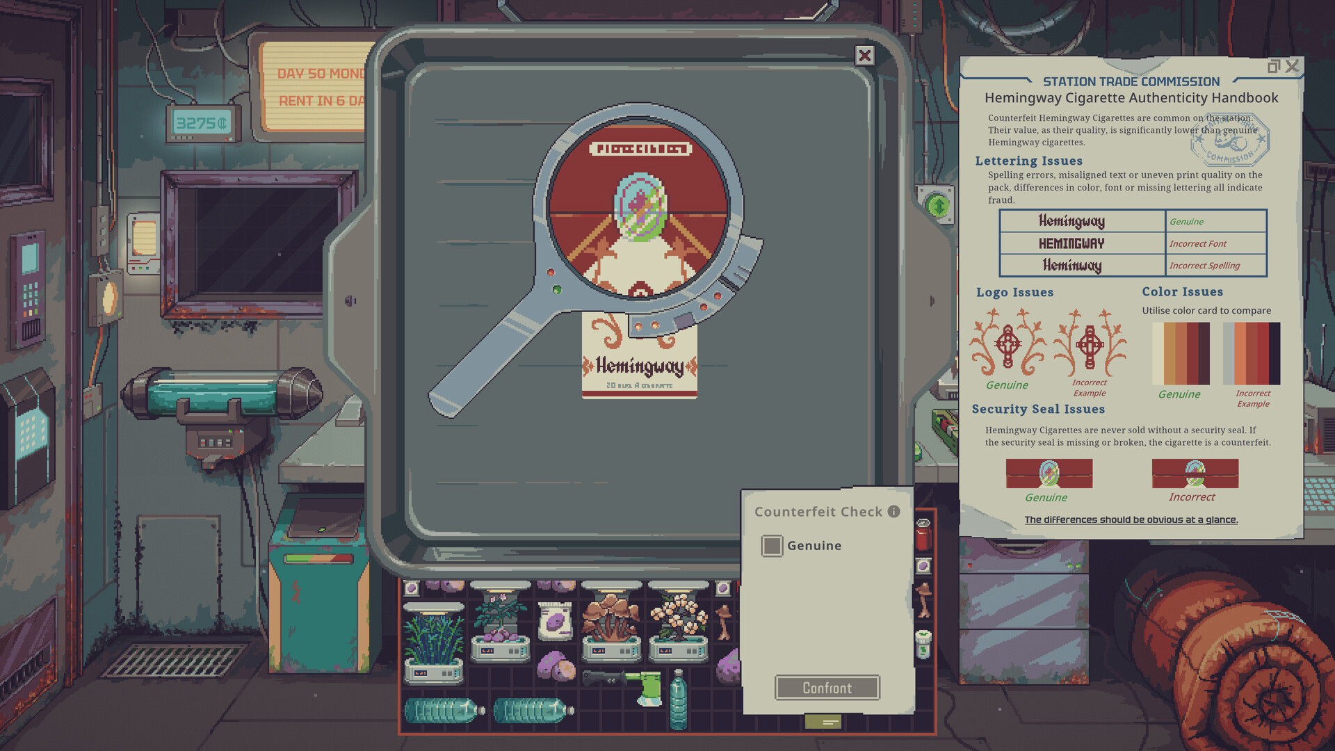 Probably Stolen - demo guide - dialogue with a station customer at the counter